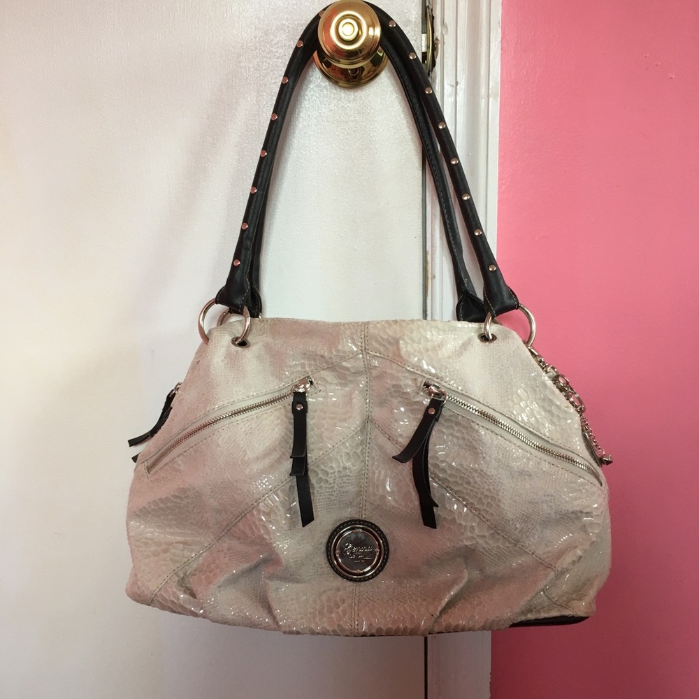 Gemma Di Rossi Black and Ivory Satchel Purse
